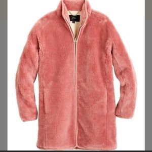Jcrew dusty rose teddy coat